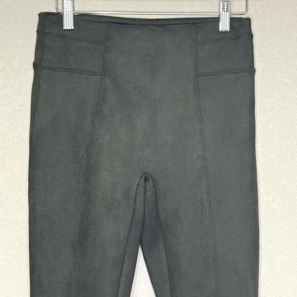 Spanx Pants Womens Small Green Faux Suede Pull On Stretch Slim Leg High Rise - Picture 6 of 9